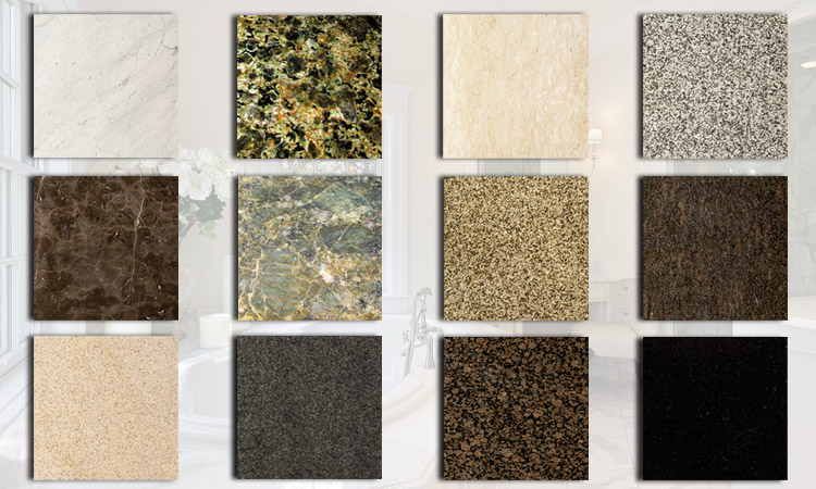 Natural stone color options. 