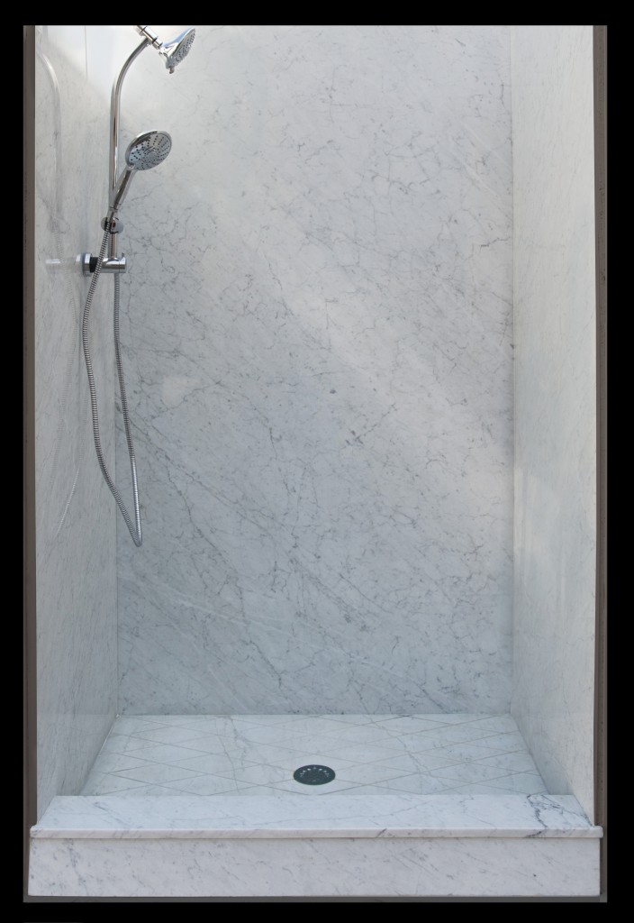 Marble shower walls